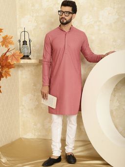 SOJANYA - Coral Cotton Festive Kurta With Pyjama