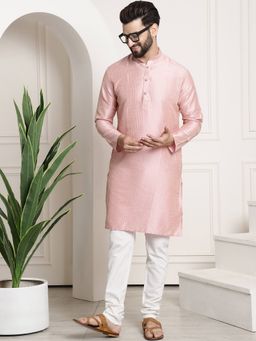 SOJANYA - Pink Silk Blend Festive Kurta With Pyjama