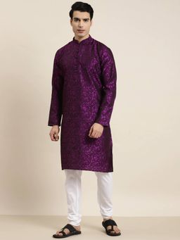 SOJANYA - Indigo Silk Blend Festive Kurta
