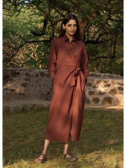 The Good Rebel - Audrey Linen Blended Shirt Midi Dress