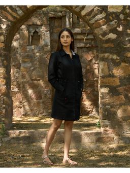 The Good Rebel - Keiko Relaxed Fit Drawstring Shirt Mini Dress