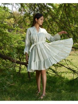 The Good Rebel - Jovie Linen Tiered A Line Mini Dress