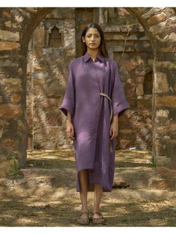 The Good Rebel - Breanna Purple Shirt Midi Dress