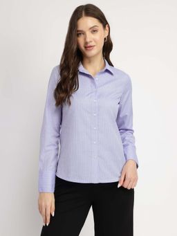FableStreet - Cotton Striped Shirt - Blue