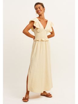 OXXO - Beige Solid Maxi Dress