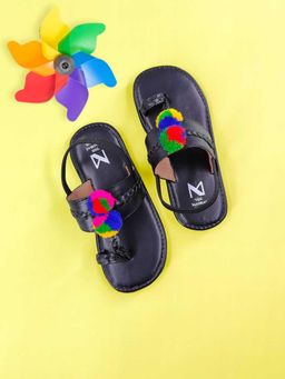 The Madras Trunk - Puffy Black Slip On Sandals
