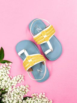 The Madras Trunk - Tahi White Slip On Sandals
