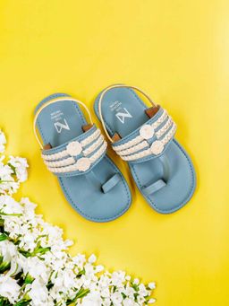 The Madras Trunk - Tahi Blue Slip On Sandals