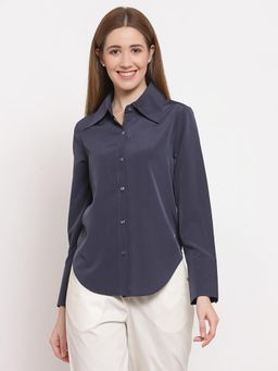 Ayrolane - Navy Blue Notched Collar Shirt