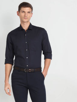 Arrow - Tartan Solid Cotton Shirt