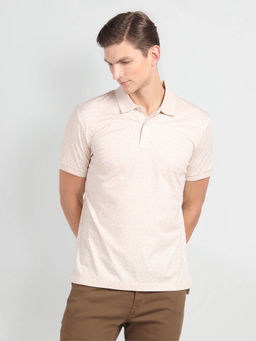 Arrow - Floral Print Cotton Polo Shirt