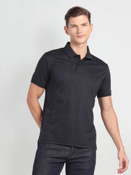 Arrow - Motif Print Cotton Polo Shirt