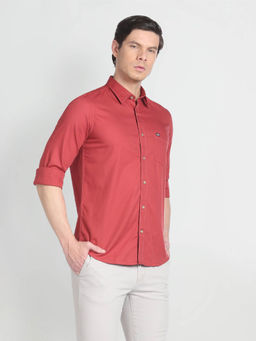 Arrow Sports - Solid Slim Fit Twill Shirt