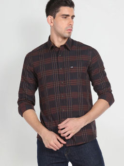 Arrow Sports - Tartan Check Slim Fit Cotton Shirt