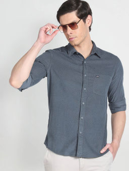 Arrow Sports - Polka Dot Print Corduroy Shirt