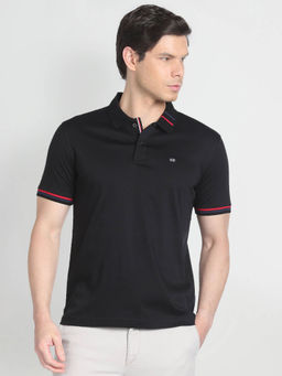 Arrow Sports - Ribbed Collar Solid Polo Shirt