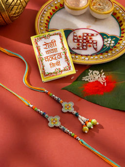 NVR - Green Thread Rakhi and Lumba