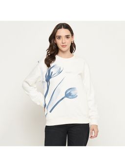 Madame - Floral Print White Sweatshirt