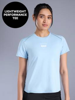 Kica - Lightweight Breathable Performance RunLite Tee with Tape and Graphic Detail KIC058 Blue
