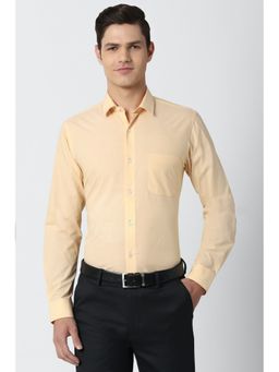 Peter England - Men Orange Full Sleeves Formal Shirt