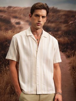 LOCOMOTIVE - Men Multi-Color Cotton Blend Collar Neck Shirt