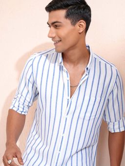 LOCOMOTIVE - Men Multi-Color Cotton Blend Collar Neck Shirt