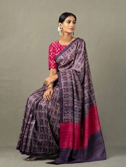 Fabindia - Silk Tussar Hand Block Print Sari