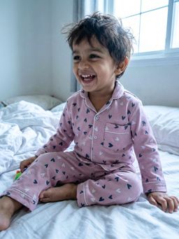 The Boo Boo Club - Pure Cotton Pink Printed Shirt with Pajama