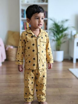 The Boo Boo Club - Pure Cotton Yellow Printed Shirt with Pajama