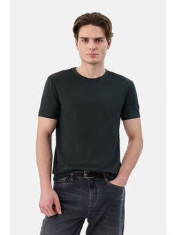 Snitch - Black Solid Half Sleeves Regular Casual T-Shirt
