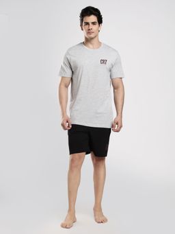 CR7 Cristiano Ronaldo - Men Grey Cotton T-Shirt with Shorts