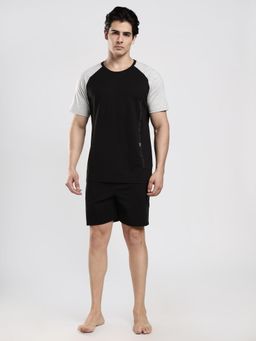 CR7 Cristiano Ronaldo - Men Black Cotton T-Shirt with Shorts