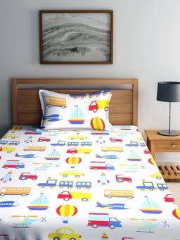 Chic Home - Kids Premium Cotton Single Bed Sheet with One Pillow Covers (Transport)
