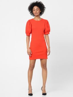 ONLY - Women Textured Red Dress