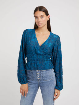 Guess - Blue Floral Print Top