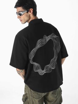 Jack & Jones - Black Printed Half Sleeves Shirt