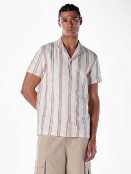 Jack & Jones - White Stripes Half Sleeves Shirt
