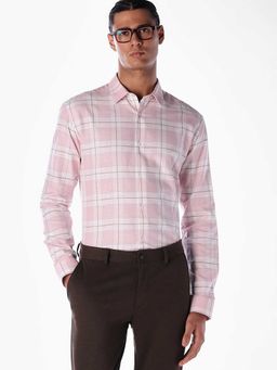 Jack & Jones - Pink Checks Full Sleeves Shirt