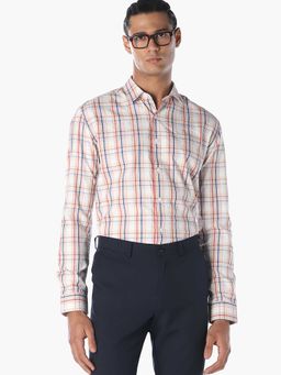 Jack & Jones - White Checks Full Sleeves Shirt