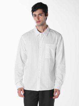 Jack & Jones - White Checks Full Sleeves Shirt