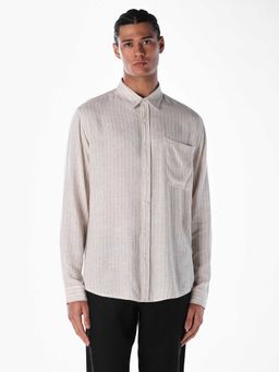 Jack & Jones - Off White Stripes Full Sleeves Shirt