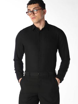 Jack & Jones - Black Solid/Plain Full Sleeves Shirt