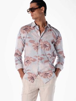 Jack & Jones - Blue Floral Full Sleeves Shirt