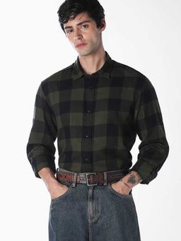 Jack & Jones - Green Checks Full Sleeves Shirt