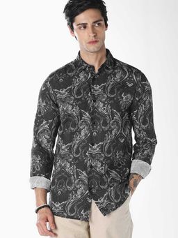 Jack & Jones - Black Abstract Full Sleeves Shirt