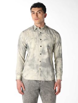 Jack & Jones - Grey Tie & Dye Full Sleeves Shirt