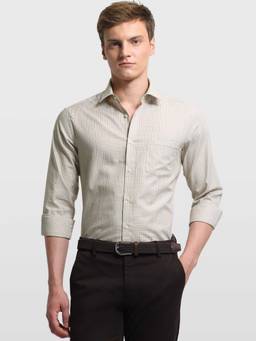 Arrow - Beige Checks Full Sleeves Shirt