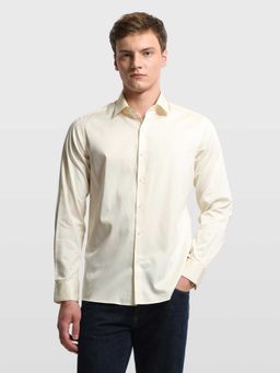 Arrow - Cream Solid/Plain Full Sleeves Shirt