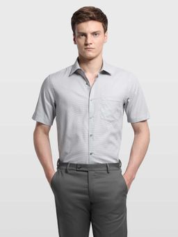 Arrow - Grey Textured Half Sleeves Shirt