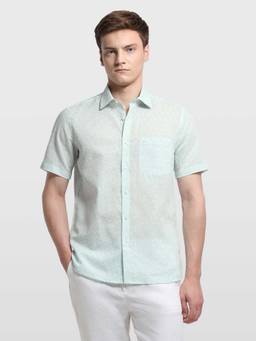 Arrow - Green Printed Half Sleeves Shirt